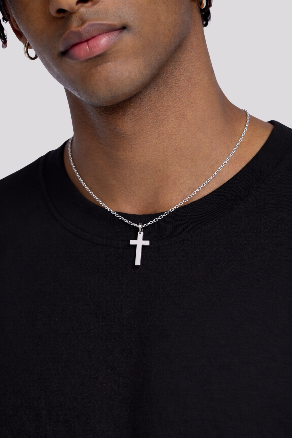 Esencial bisutería EM - Cadena cruz masculina.