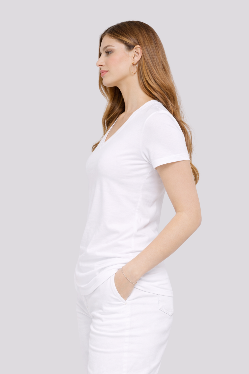 Esencial EM - Camiseta cuello en pico femenina.-2