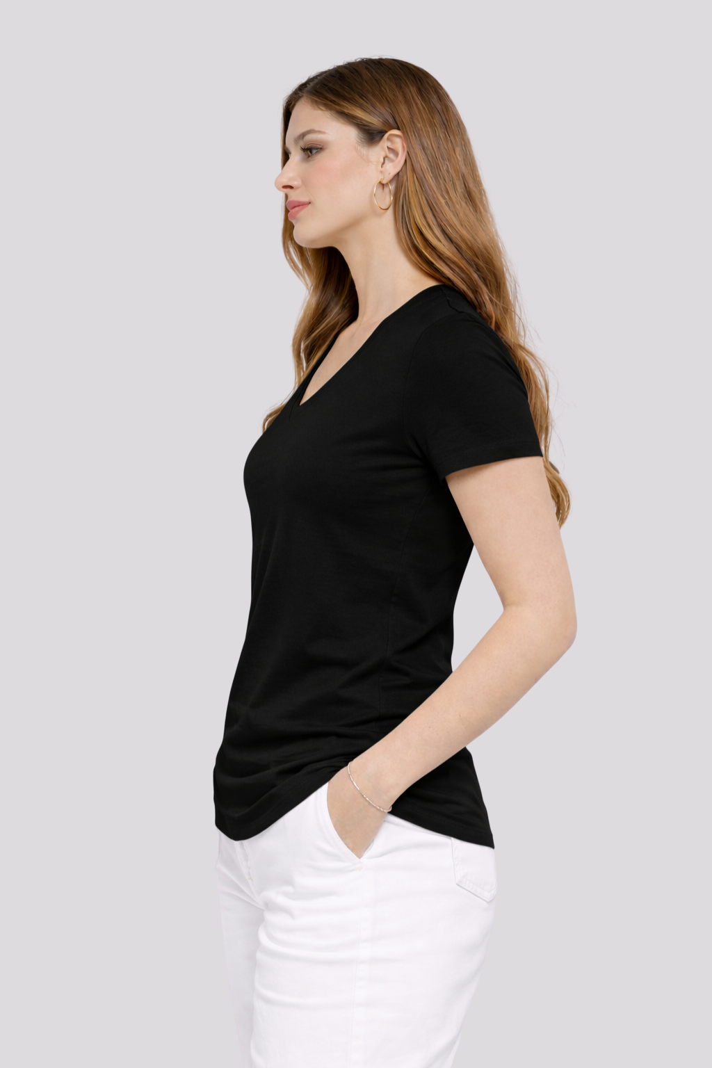 Esencial EM - Camiseta cuello en pico femenina.-5