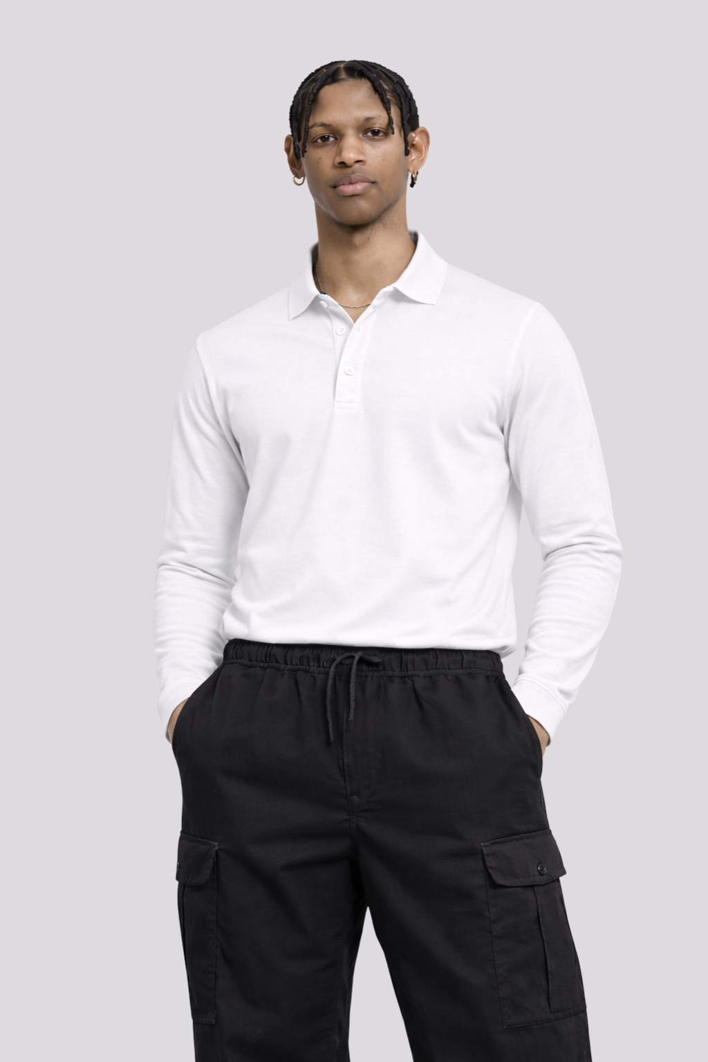 Esencial EM - Polo de manga larga masculino.